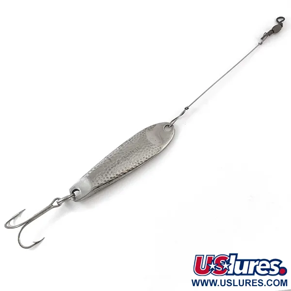 Vintage   Hopkins shorty 150, 1 1/2oz Hammered Nickel fishing spoon #4820