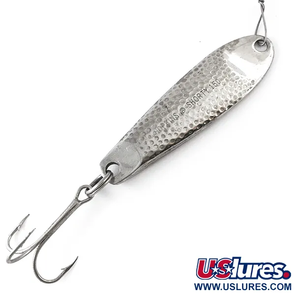 Vintage   Hopkins shorty 150, 1 1/2oz Hammered Nickel fishing spoon #4820