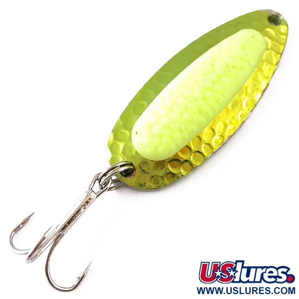 Vintage   Blue Fox Pixee UV, 1/2oz Green Gold / Yellow fishing spoon #4842