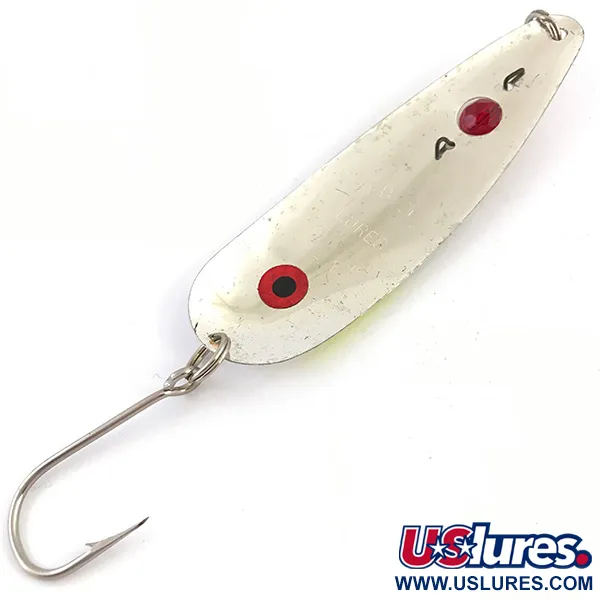 Vintage  Eppinger Red Eye Evil Eye, 1/3oz Silver / Fluorescent Yellow / Red Eye fishing spoon #4850