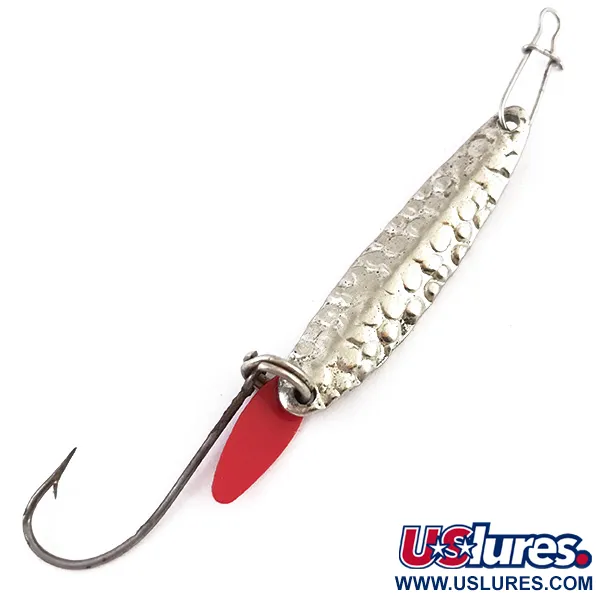 Vintage   Bay de Noc Swedish pimple, 3/16oz Hammered Nickel fishing spoon #4856