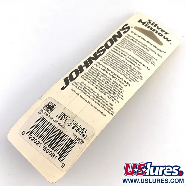   Weedless Johnson Silver Minnow, 1/4oz Silver / Silver Plated fishing spoon #4859