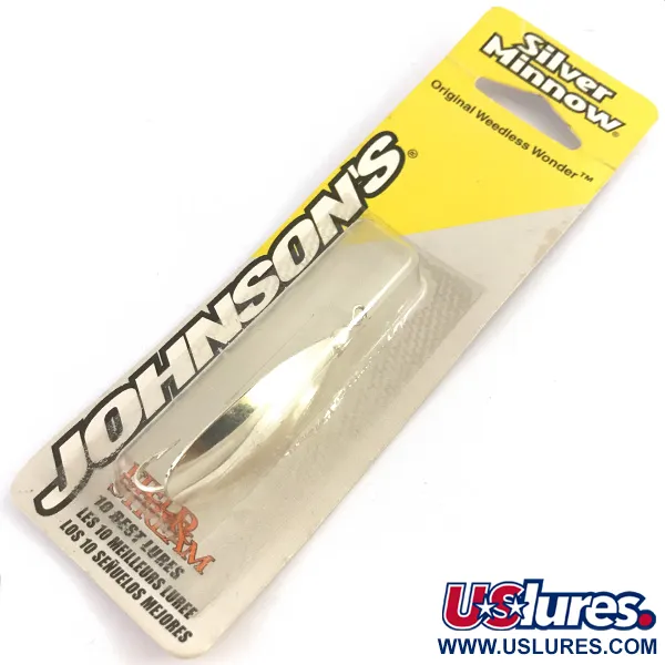   Weedless Johnson Silver Minnow, 1/4oz Silver / Silver Plated fishing spoon #4859