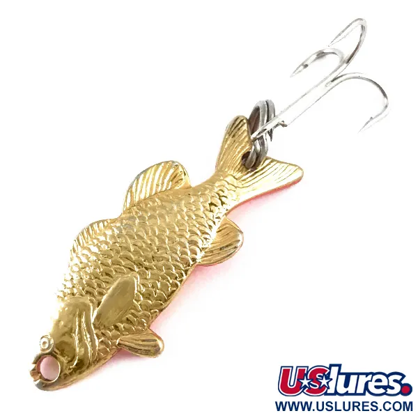 Vintage  Other Flash Fish UV, 1/8oz Gold / Orange UV Glow in UV light, Fluorescent fishing spoon #4868