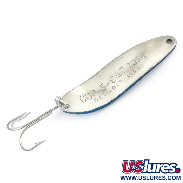 Vintage  Eppinger Dardevle Cop-E-Cat 7300, 1/3oz Nickel / Blue fishing spoon #4878