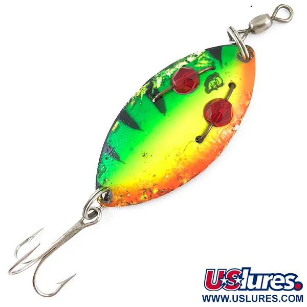 Vintage  Eppinger Red Eye Spinning UV, 1/3oz Fire Tiger / Brass fishing spoon #4883