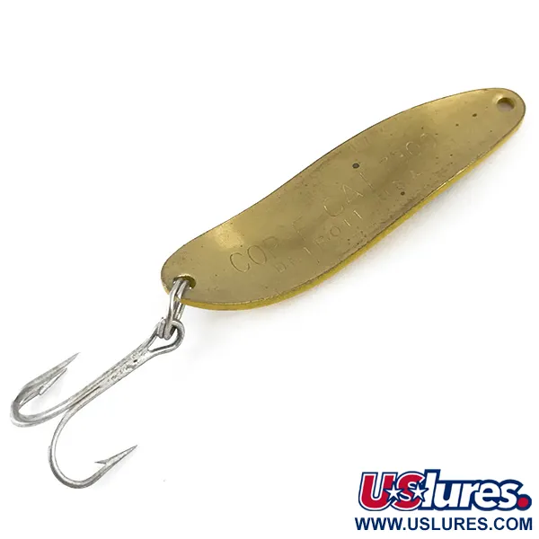 Vintage  Eppinger Dardevle Cop-E-Cat 7300, 1/3oz Five of Diamonds (Black / Yellow / Brass) fishing spoon #4886