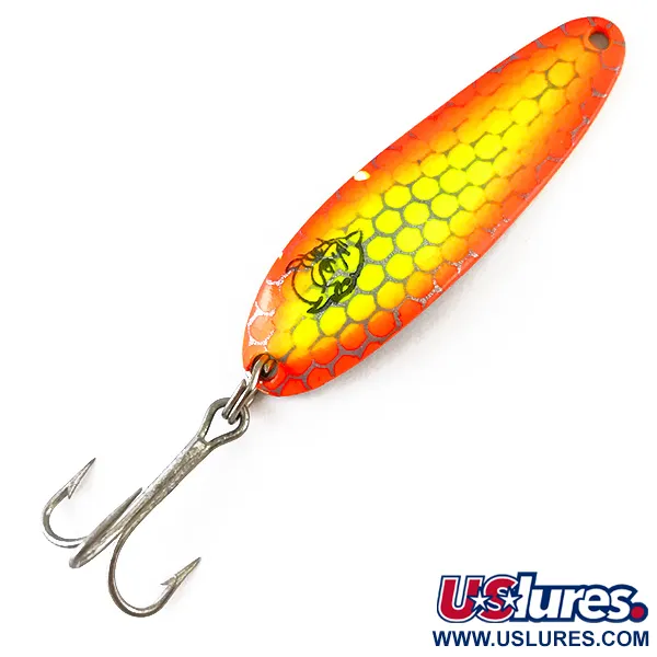 Vintage  Eppinger Dardevle Cop-E-Cat 7300 UV, 1/3oz Yellow / Orange / Nickel fishing spoon #4887