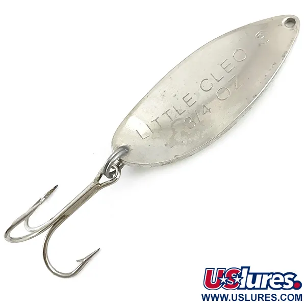 Vintage   Acme Little Cleo Glow, 3/4oz White / Pink / Nickel fishing spoon #4908
