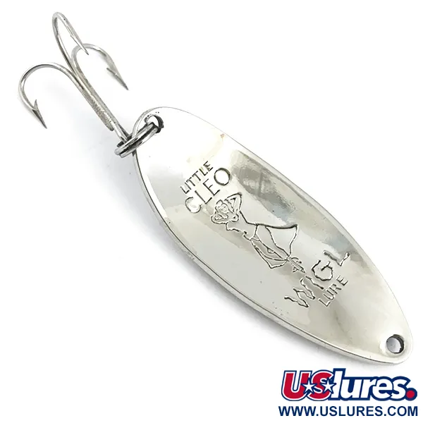 Vintage  Seneca Little Cleo (Hula Girl), 1/2oz Nickel / Blue fishing spoon #4913