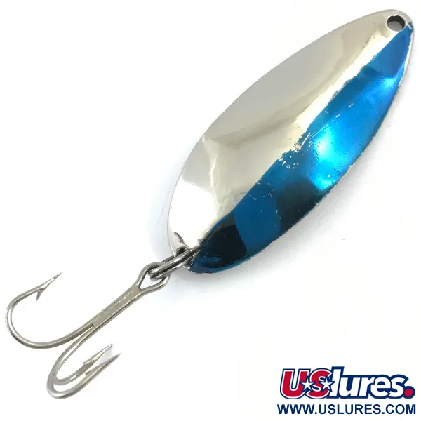 Vintage  Seneca Little Cleo (Hula Girl), 1/2oz Nickel / Blue fishing spoon #4913