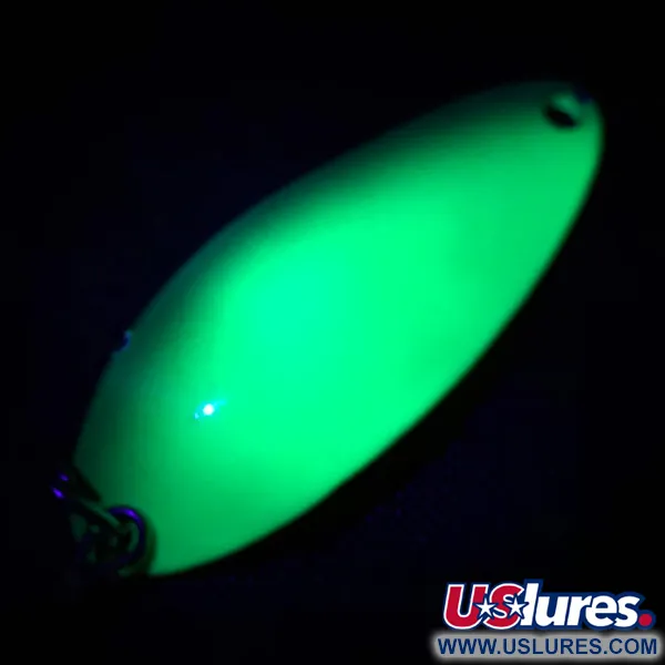 Vintage  Seneca Little Cleo (Hula Girl) UV, 1/3oz UV Glow in UV light, Fluorescent fishing spoon #4914