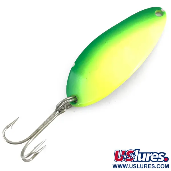 Vintage  Seneca Little Cleo (Hula Girl) UV, 1/3oz UV Glow in UV light, Fluorescent fishing spoon #4914