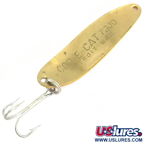 Vintage  Eppinger Dardevle Cop-E-Cat 7300, 1/3oz Red / Yellow / Brass fishing spoon #4916