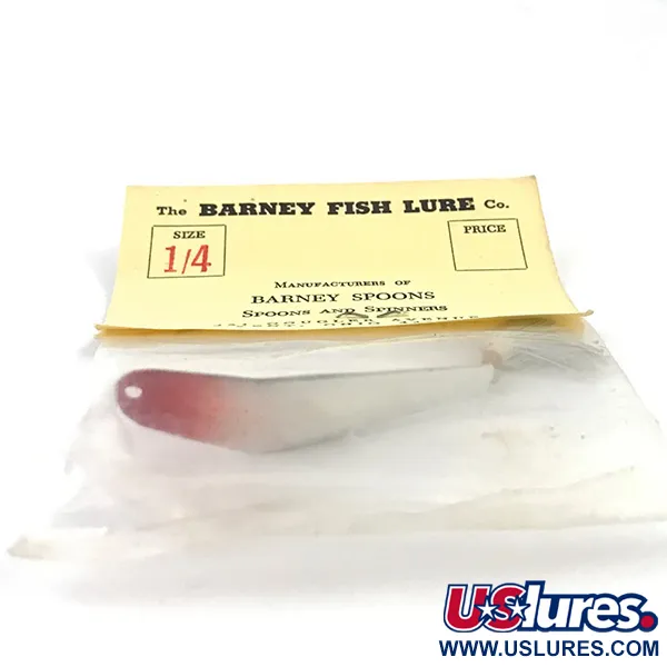   Weedless Barney Spoon, 1/4oz Red / White fishing spoon #4924