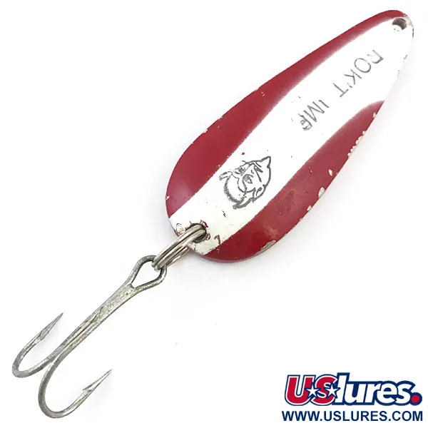 Vintage  Eppinger Dardevle Bass Rok'T-Devle, 2/3oz Red / White / Nickel fishing spoon #4929