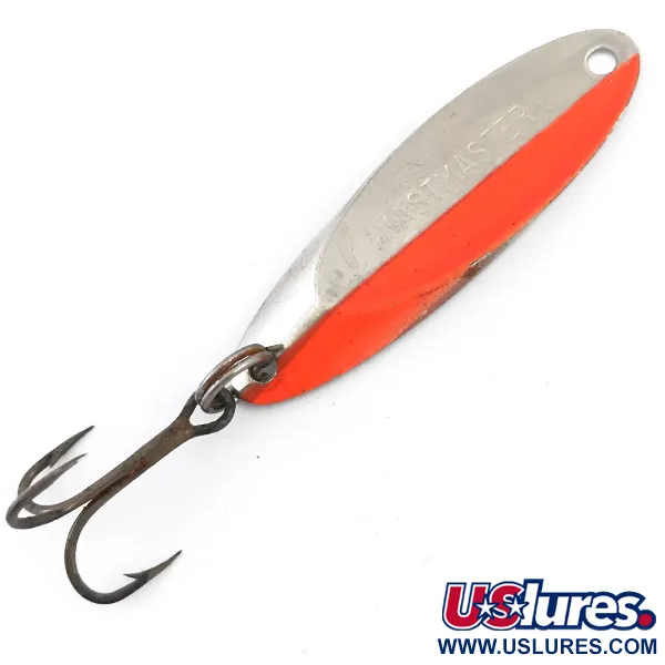 Vintage  Acme Kastmaster , 1/4oz Nickel / Orange fishing spoon #4935