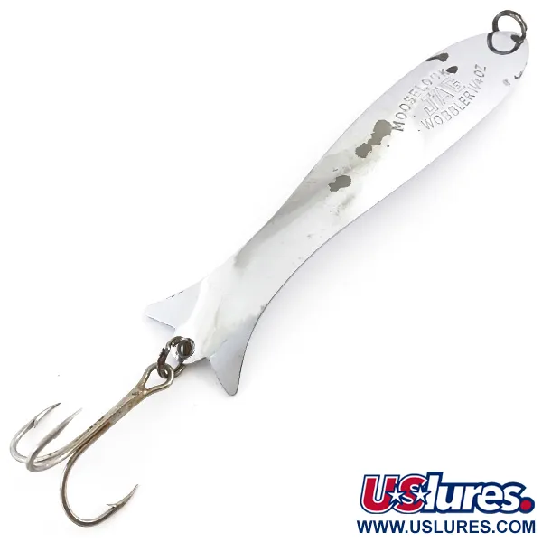 Vintage  Williams Mooselook wobbler, 1oz Nickel fishing spoon #4946