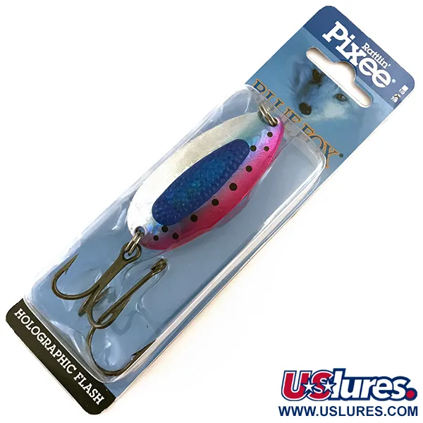   Blue Fox Rattlin Pixee, 3/4oz Rainbow Trout / Blue fishing spoon #4956