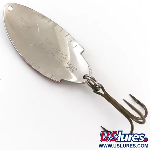 Vintage   Thomas Buoyant, 1/2oz Nickel / Red / Yellow / Black fishing spoon #4959