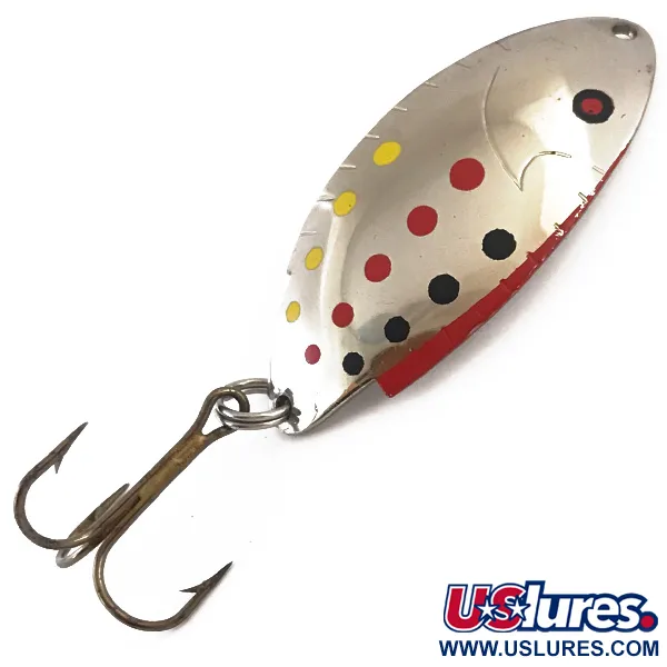 Vintage   Thomas Buoyant, 1/2oz Nickel / Red / Yellow / Black fishing spoon #4959