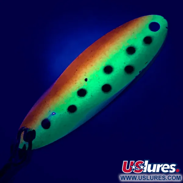 Vintage  Acme Kastmaster UV, 1/4oz Fire Tiger / Nickel fishing spoon #4978