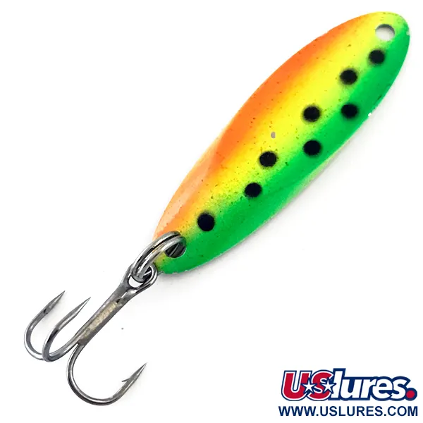 Vintage  Acme Kastmaster UV, 1/4oz Fire Tiger / Nickel fishing spoon #4978