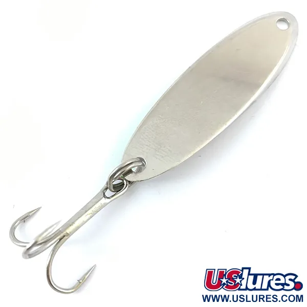 Vintage  Acme Kastmaster UV, 3/8oz Nickel / Light Green UV Glow in UV light, Fluorescent fishing spoon #4981