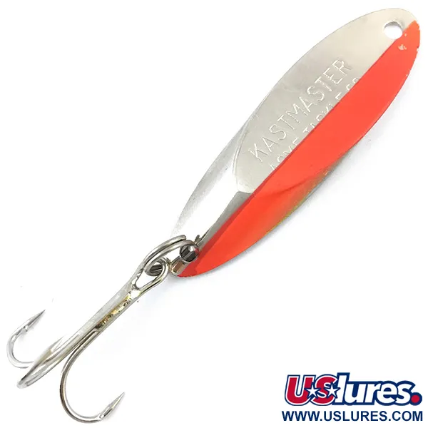 Vintage  Acme Kastmaster , 3/8oz Nickel / Orange fishing spoon #4985