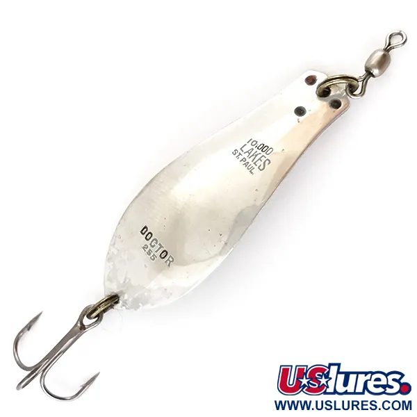 Vintage  Prescott Spinner Little Doctor 255, 1/4oz Nickel / Gold fishing spoon #4989