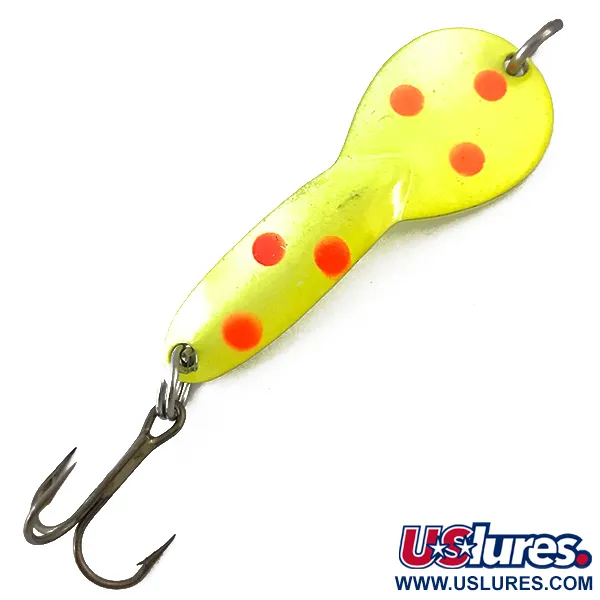 Vintage   Loco 2 Glen Evans UV, 1/4oz Yellow / Red fishing spoon #4990