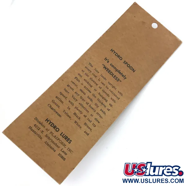  Hydro Lures Weedless Hydro Spoon, 1/2oz Green fishing lure #9261