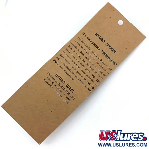  Hydro Lures Weedless Hydro Spoon, 3/5oz Black / Green fishing lure #5023