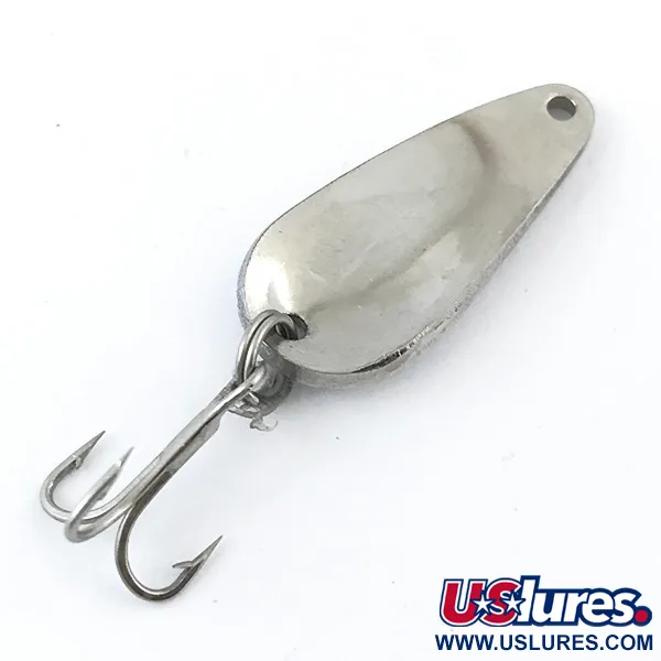 Vintage   Weller, 1/8oz White / Red / Nickel fishing spoon #5033