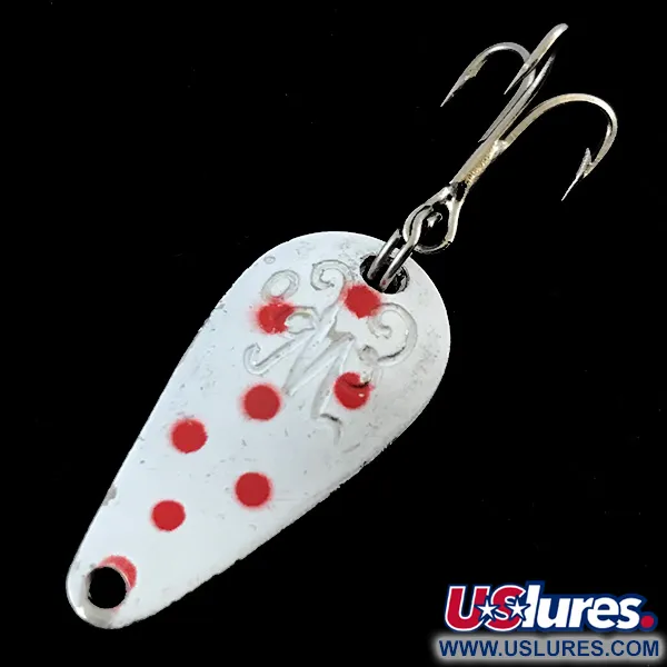 Vintage   Weller, 1/8oz White / Red / Nickel fishing spoon #5033