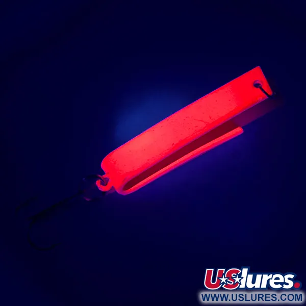 Vintage  Luhr Jensen Super-Duper 503 UV, 1/8oz Fluorescent Pink fishing spoon #5037