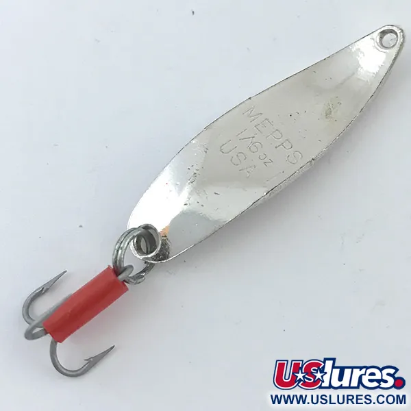 Vintage   Mepps Syclops 00, 3/16oz Silver / Red fishing spoon #5038