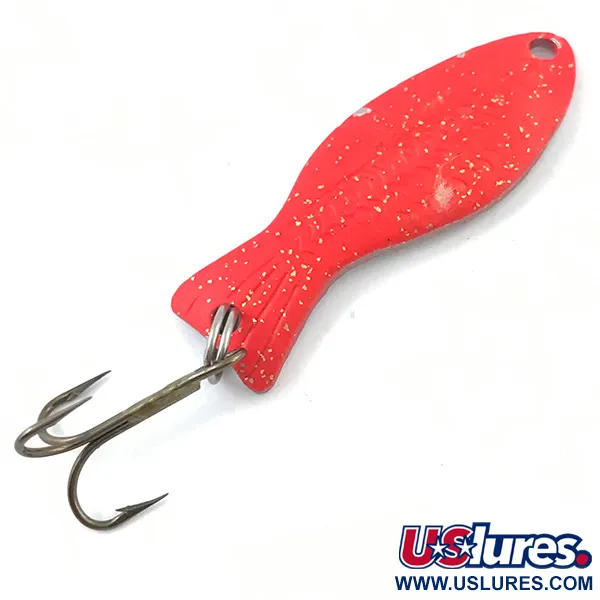 Vintage   Al's gold fish UV, 3/16oz Fluorescent Pink UV / Nickel fishing spoon #5039
