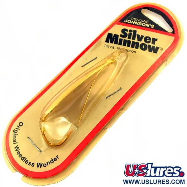   Weedless Johnson Silver Minnow, 1/2oz Gold fishing spoon #5046