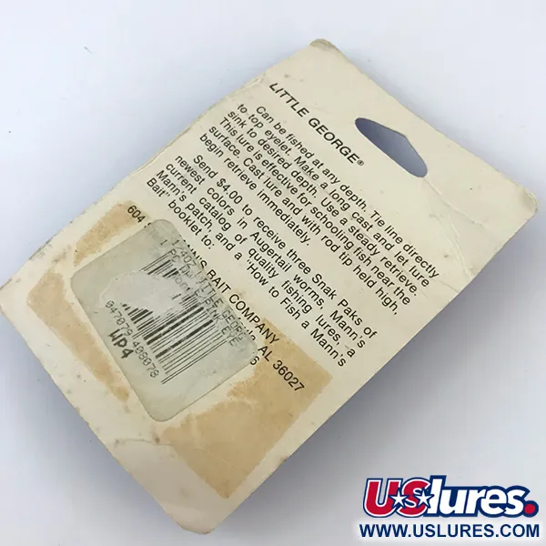  Mann's Bait  Little George, 1/2oz White / Hammered Nickel fishing spoon #5053