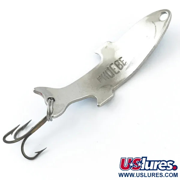 Vintage  Acme Phoebe, 1/8oz Nickel / Blue fishing spoon #5058