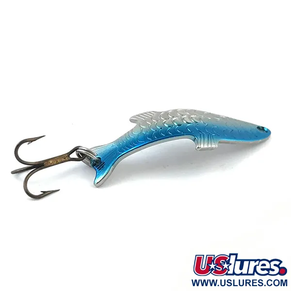 Vintage  Acme Phoebe, 1/8oz Nickel / Blue fishing spoon #5058