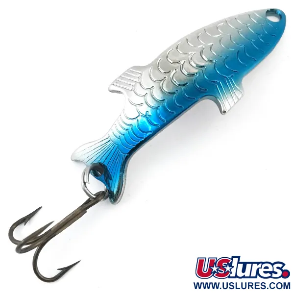 Vintage  Acme Phoebe, 1/8oz Nickel / Blue fishing spoon #5058