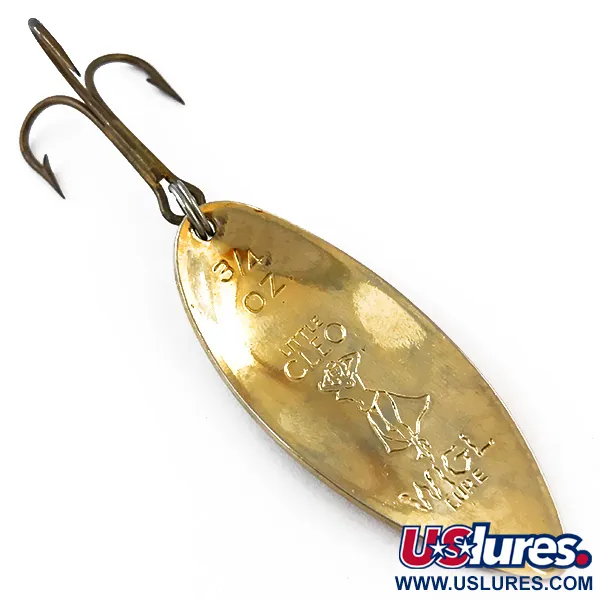 Vintage  Seneca Little Cleo (Hula Girl), 3/4oz Gold / Orange fishing spoon #5076