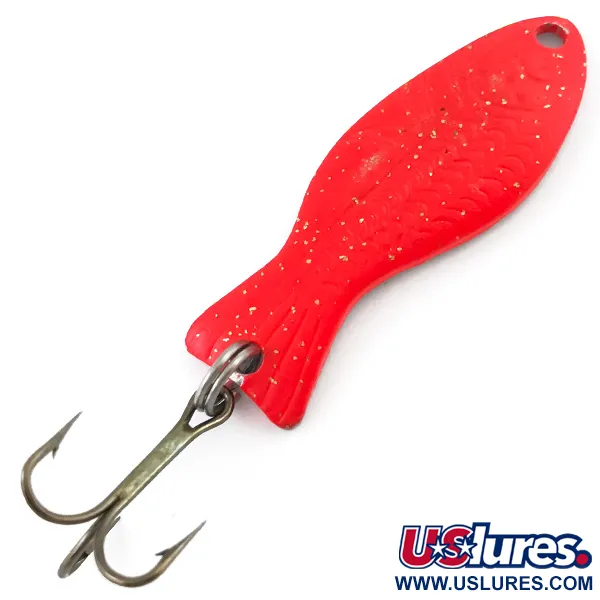 Vintage   Al's gold fish UV, 3/16oz Fluorescent Pink UV / Nickel fishing spoon #5077