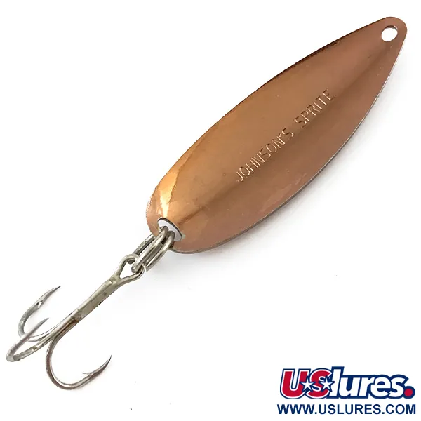 Vintage   Johnson Sprite, 3/5oz Copper fishing spoon #5080