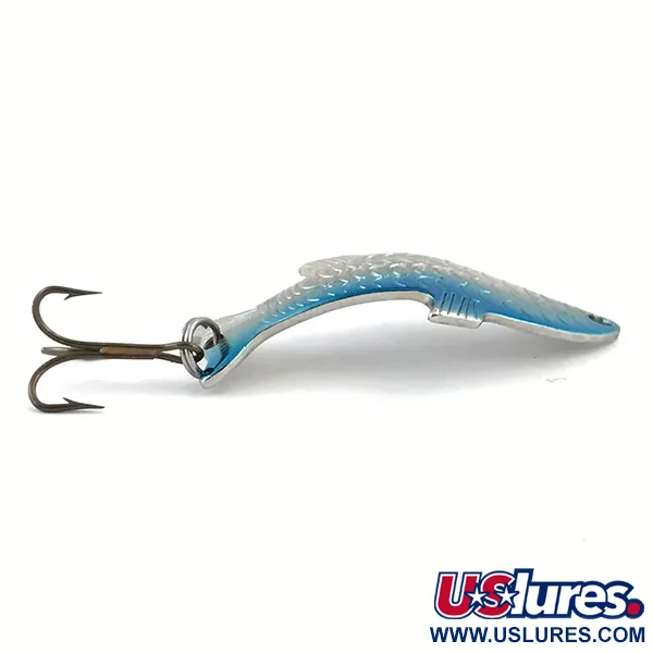 Vintage  Acme Phoebe, 1/8oz Nickel / Blue fishing spoon #5081