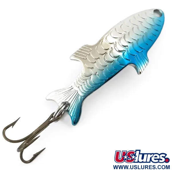 Vintage  Acme Phoebe, 1/8oz Nickel / Blue fishing spoon #5081