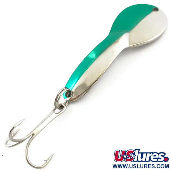 Vintage  Acme Dazzler #2, 1/4oz Nickel / Green fishing spoon #5096