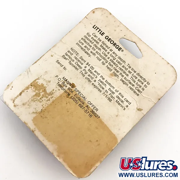  Mann's Bait  Little George, 3/5oz White / Hammered Nickel fishing spoon #5116